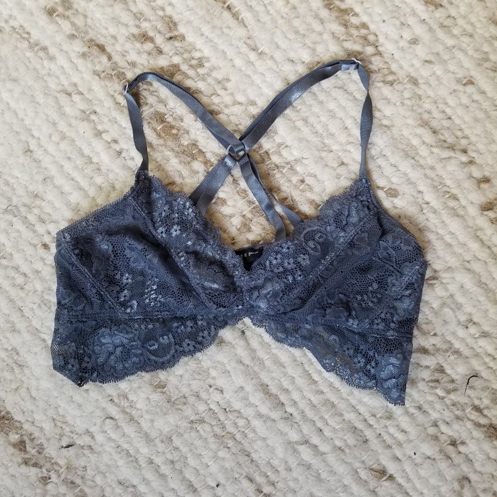 Signature 8 Gray Lace Racerback Bralette